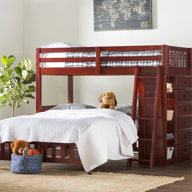 Greyleigh™ Booker Twin Over Full LShaped Bunk Bed with 6 Drawers and